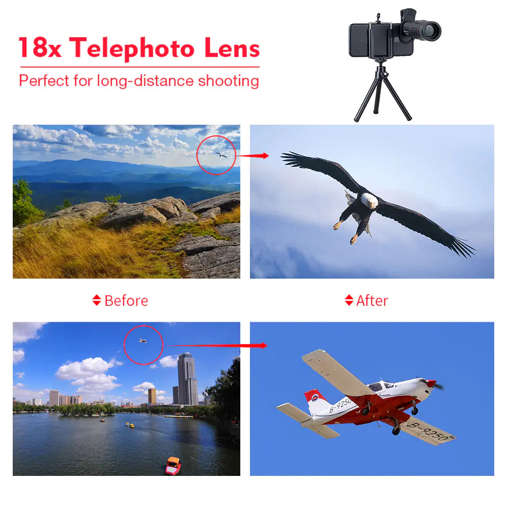 18x Smartphone Telephoto Lens with Smart Focus