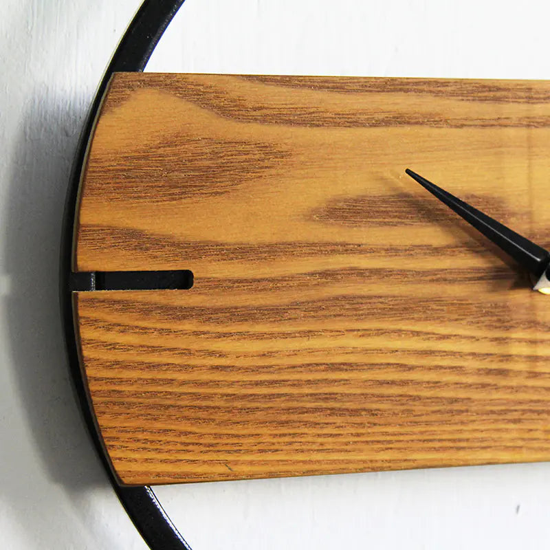 Metal and Wooden Wall Clock Decor