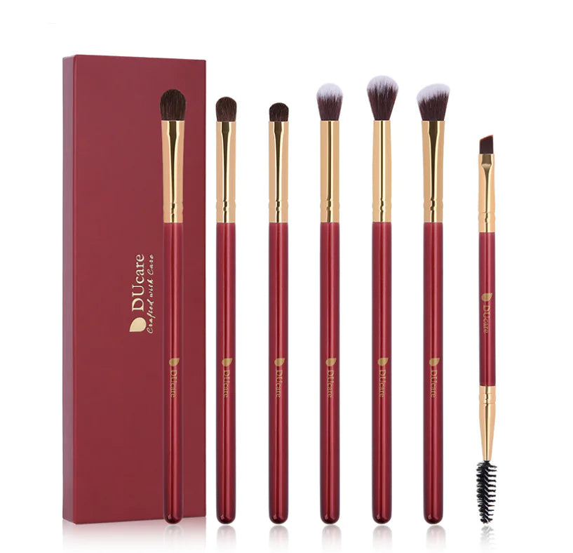 DUcare DF0727 Red 7-Piece Eye Makeup Brush Set