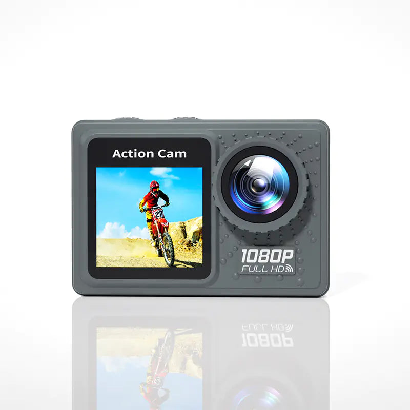 Outdoor Waterproof Sports Camera with Dual Screens 1080p