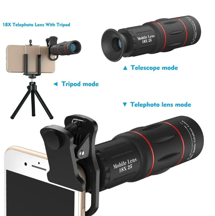 18x Smartphone Telephoto Lens with Smart Focus