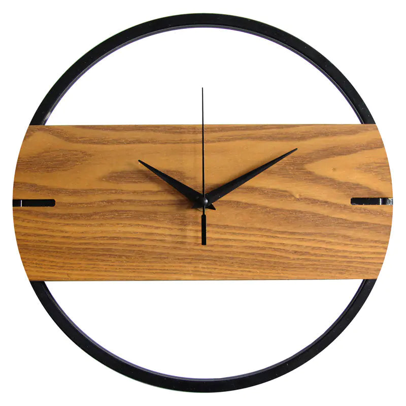 Metal and Wooden Wall Clock Decor