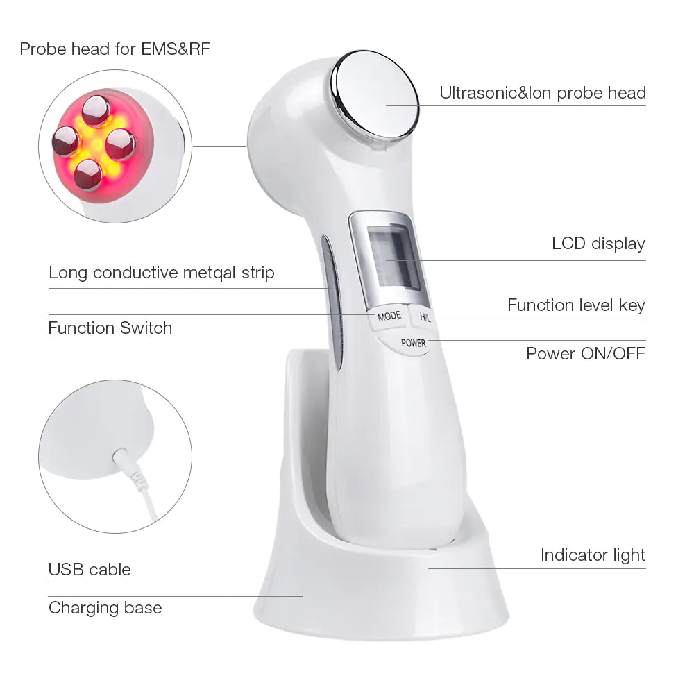 6-in-1 LED Skin Massage Beauty Device